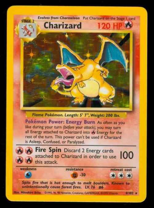 Pokemon Charizard card